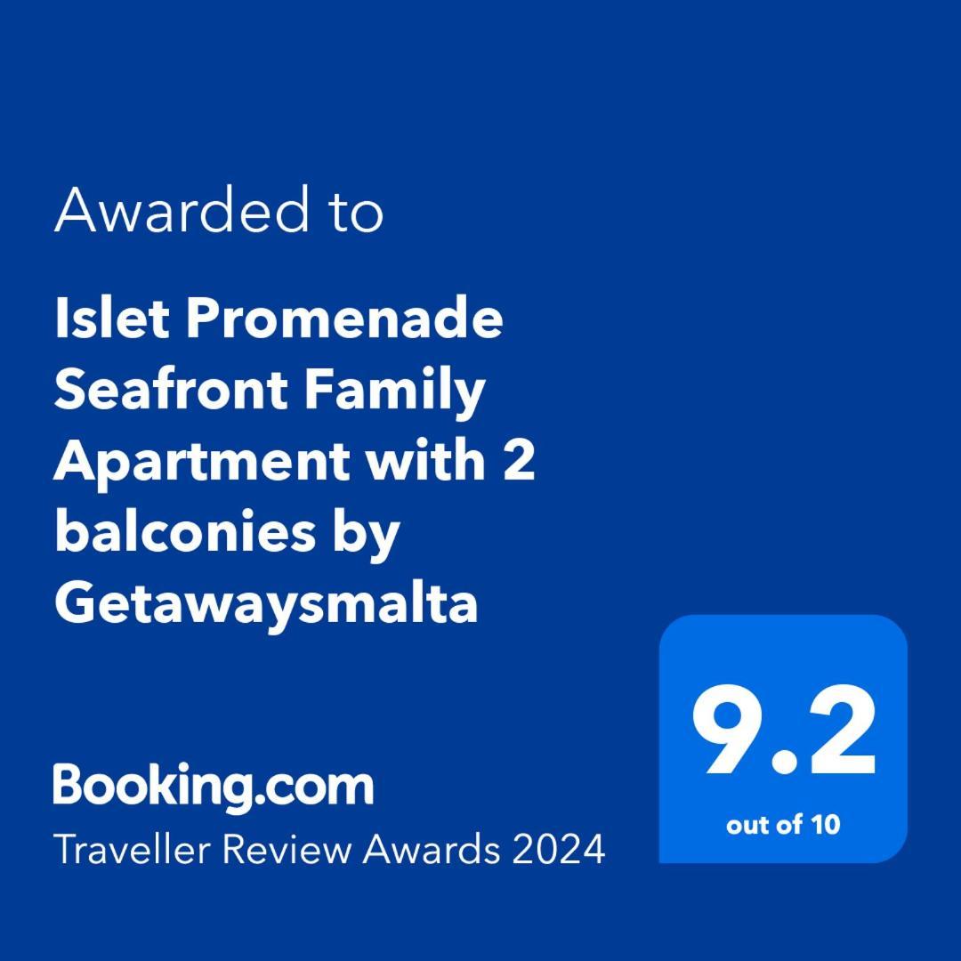 Islet Promenade Seafront Family Apartment With 2 Balconies By Getawaysmalta San Pawl il-Baħar Kültér fotó